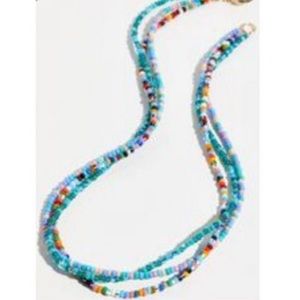 Free People Alisa Michelle Glass Beaded Multi Strand Necklace 24”
